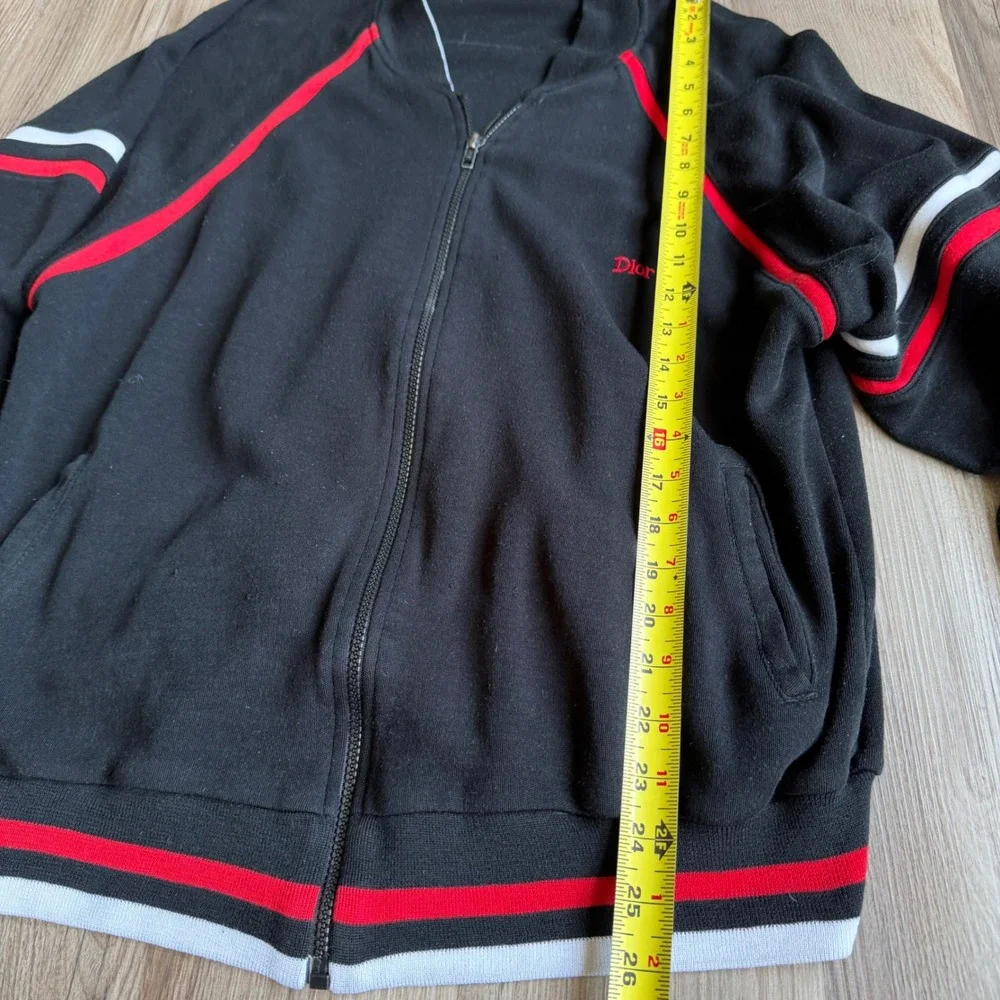 Vintage Christian Dior Monsieur Varsity Track Jacket Zip Up Mens XL Black Luxury